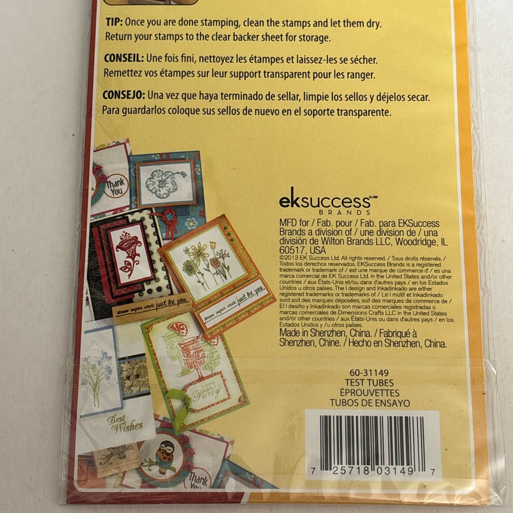 Inkadinkado Clear Stamps Set Test Tubes Halloween Lab Science Teacher Cardmaking Scrapbooking STEM Scientist