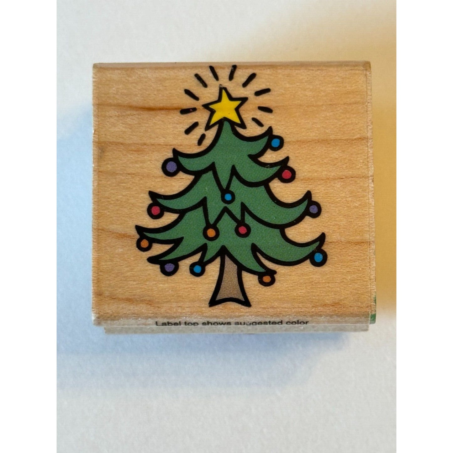 Hero Arts Rubber Stamp Small Whimsical Tree Decorated Christmas Star Gift Tags