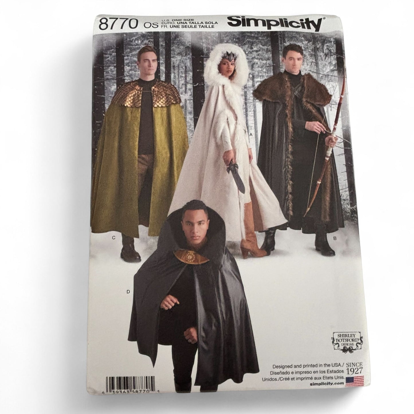 Simplicity Sewing Pattern 8770 Costume Cape Hooded Cloak Fantasy Medieval Uncut Halloween Cosplay