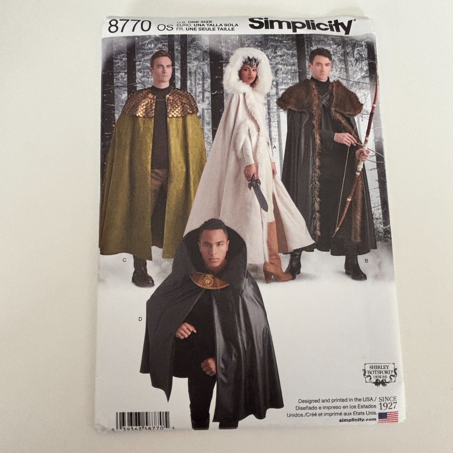 Simplicity Sewing Pattern 8770 Costume Cape Hooded Cloak Fantasy Medieval Uncut Halloween Cosplay