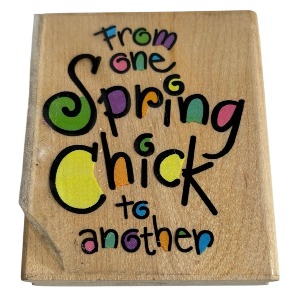 Easter Rubber Stamp From One Spring Chick To Another Words Funny Couleur De Vie