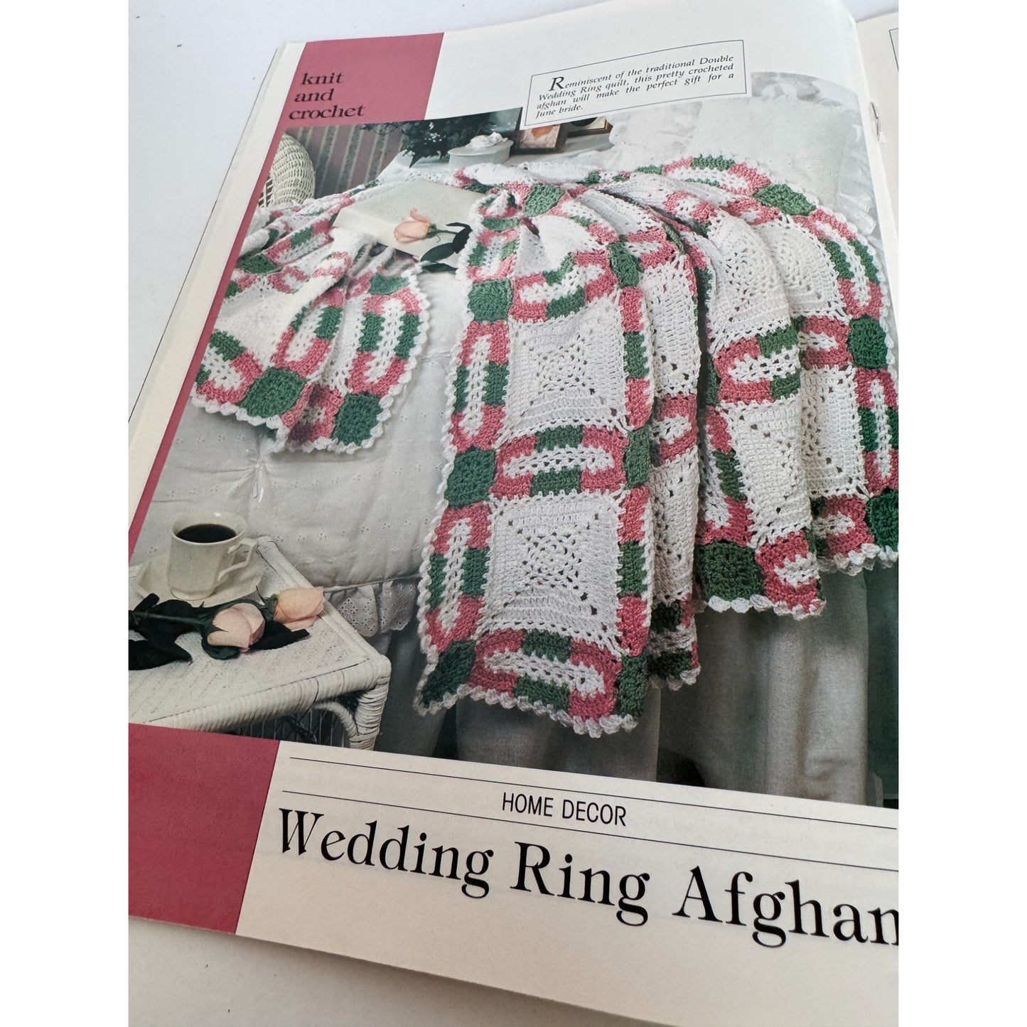 Leisure Arts Magazine June 1994 Cross Stitch Crochet Ring Bearer Pillow Wedding