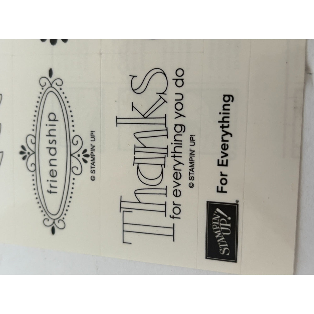 Stampin Up Rubber Stamps For Everything Thank You Friendship Bird Flowers