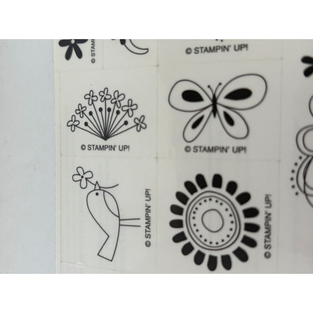 Stampin Up Rubber Stamps For Everything Thank You Friendship Bird Flowers