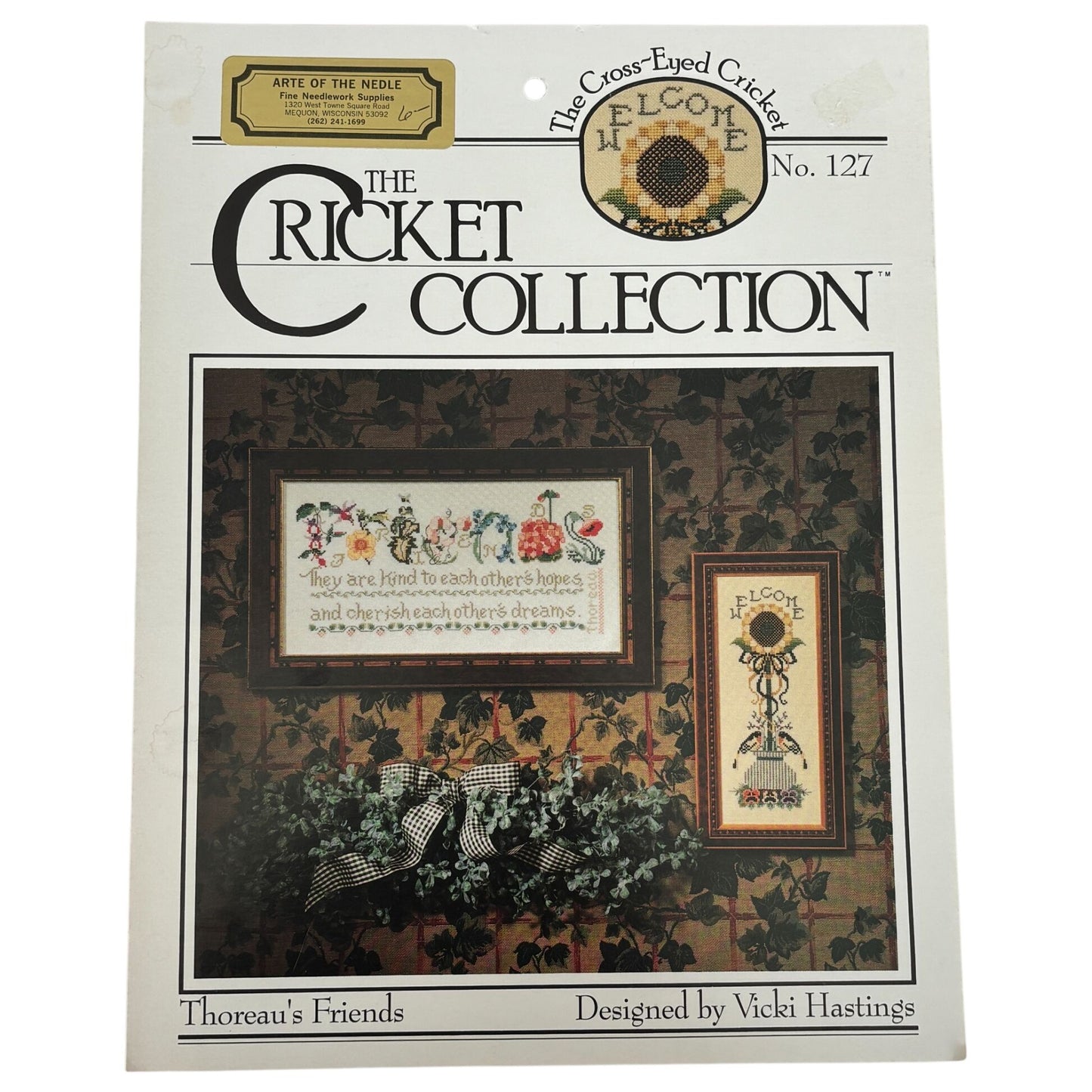 Cross Eyed Cricket Collection Cross Stitch Pattern Thoreaus Friends Sunflower Welcome Bird Leaflet 127