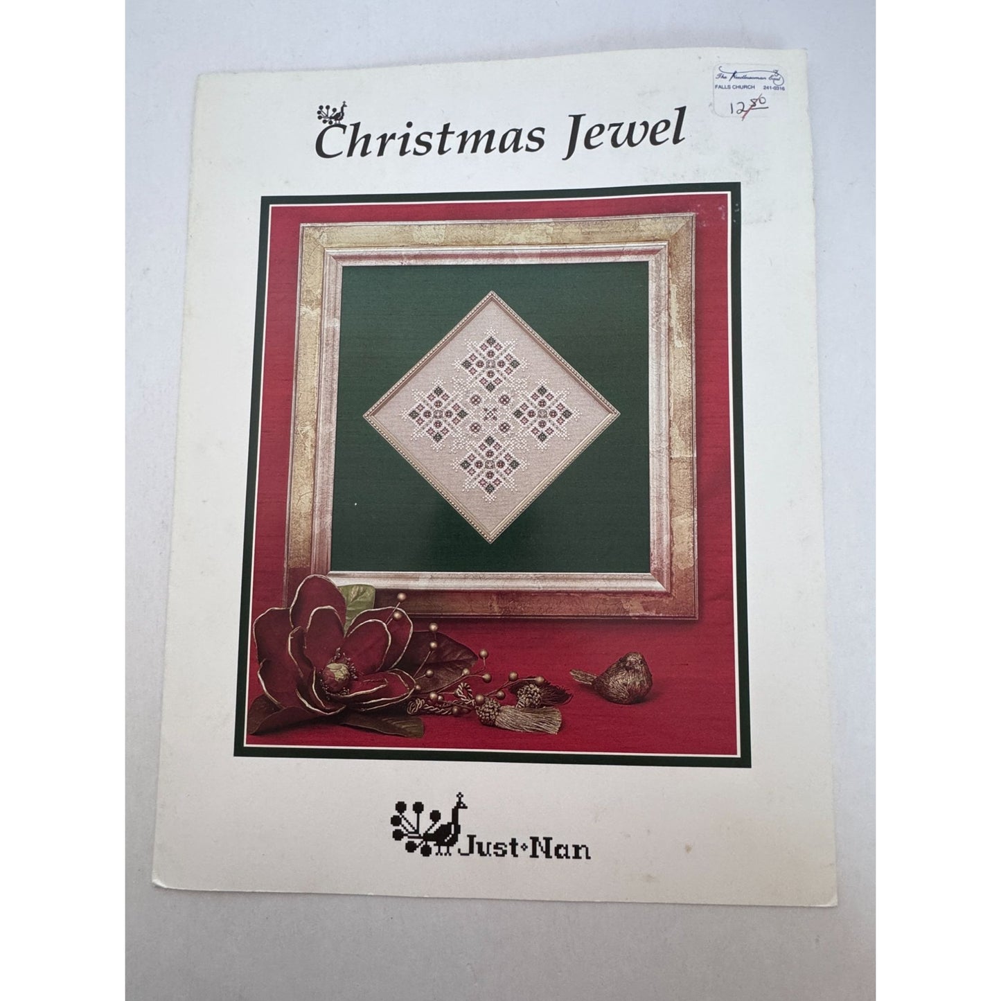 Just Nan Cross Stitch Pattern Christmas Jewel Snowflakes Beads Swarovski Crystal
