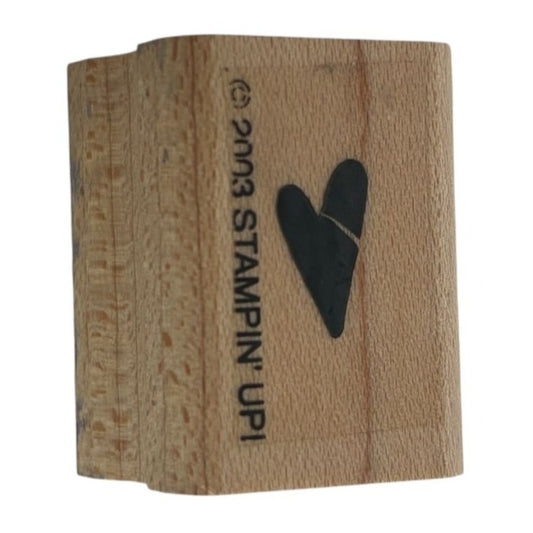 Stampin Up Wood Mounted Rubber Stamp Heart Flat Thin Card Making Love Small