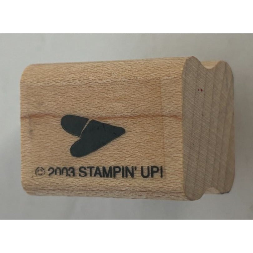 Stampin Up Wood Mounted Rubber Stamp Heart Flat Thin Card Making Love Small