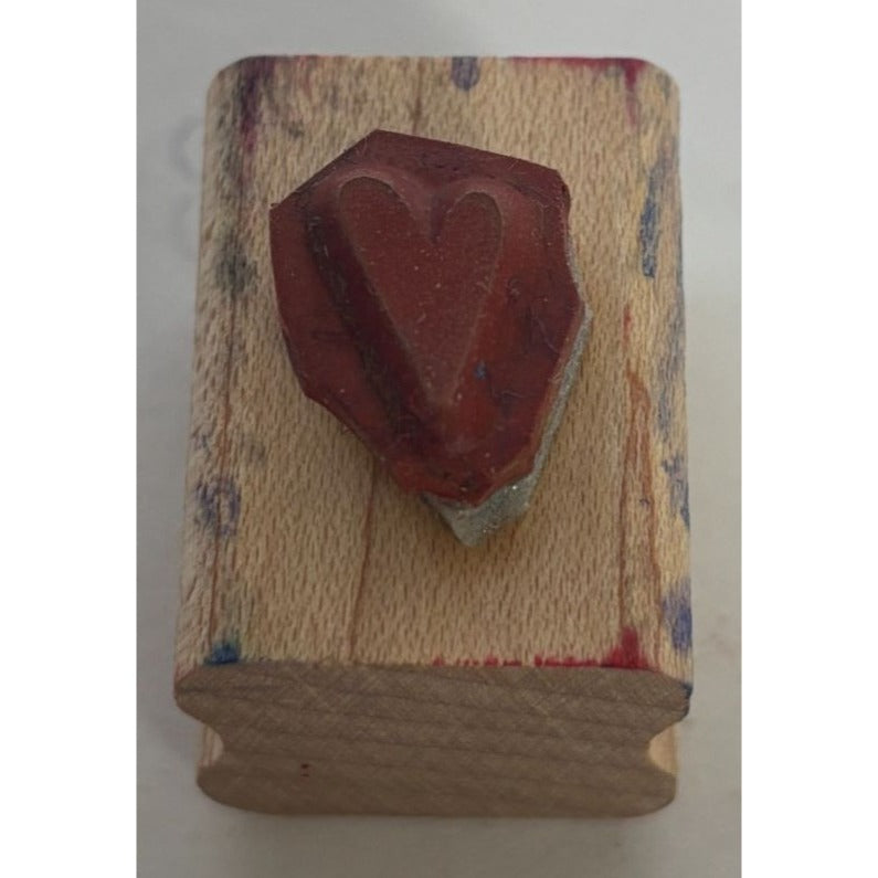 Stampin Up Wood Mounted Rubber Stamp Heart Flat Thin Card Making Love Small