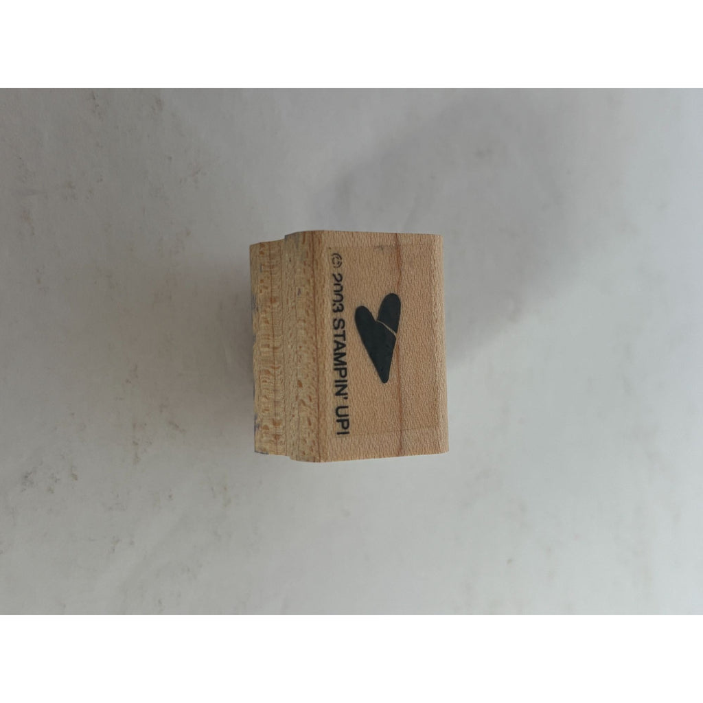Stampin Up Wood Mounted Rubber Stamp Heart Flat Thin Card Making Love Small