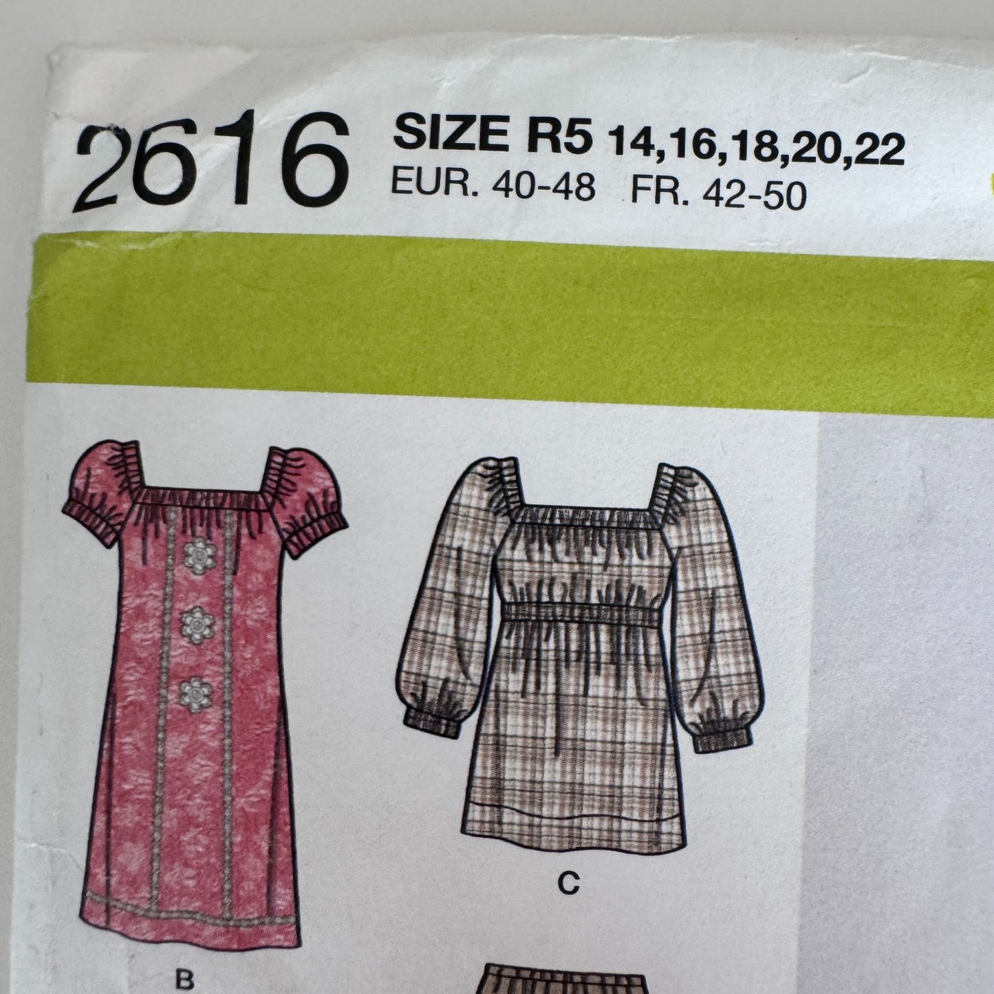 Simplicity Sewing Pattern 2616 Easy Dress Peasant Top Pants Boho Set 14-22 Uncut