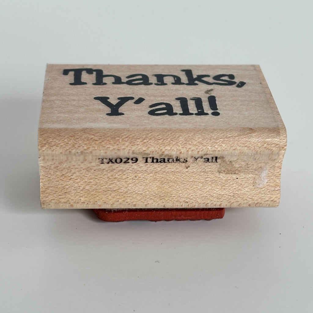 Joyce Meyer Rubber Stamp Thanks Y’all Southern Thank You Sentiment Texas Wood Mounted