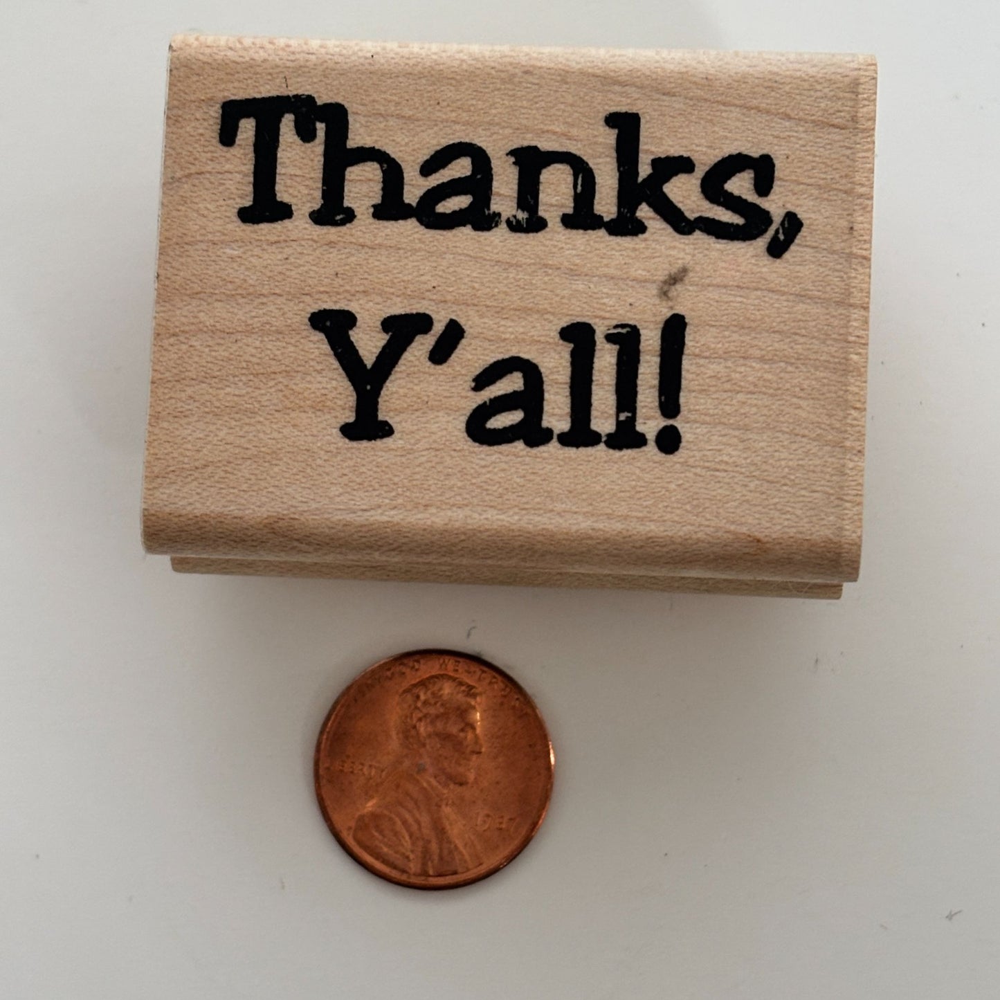 Joyce Meyer Rubber Stamp Thanks Y’all Southern Thank You Sentiment Texas Wood Mounted