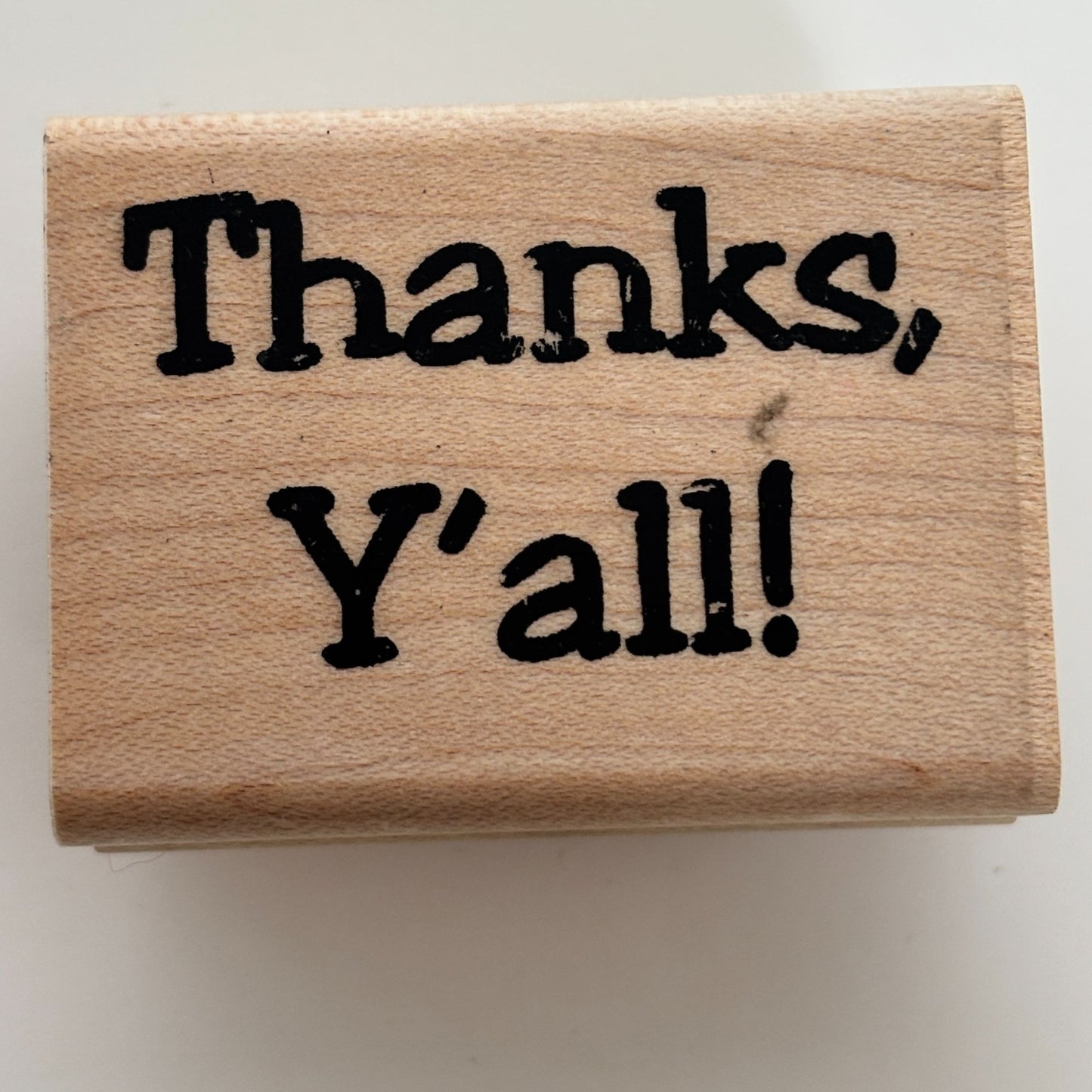 Joyce Meyer Rubber Stamp Thanks Y’all Southern Thank You Sentiment Texas Wood Mounted