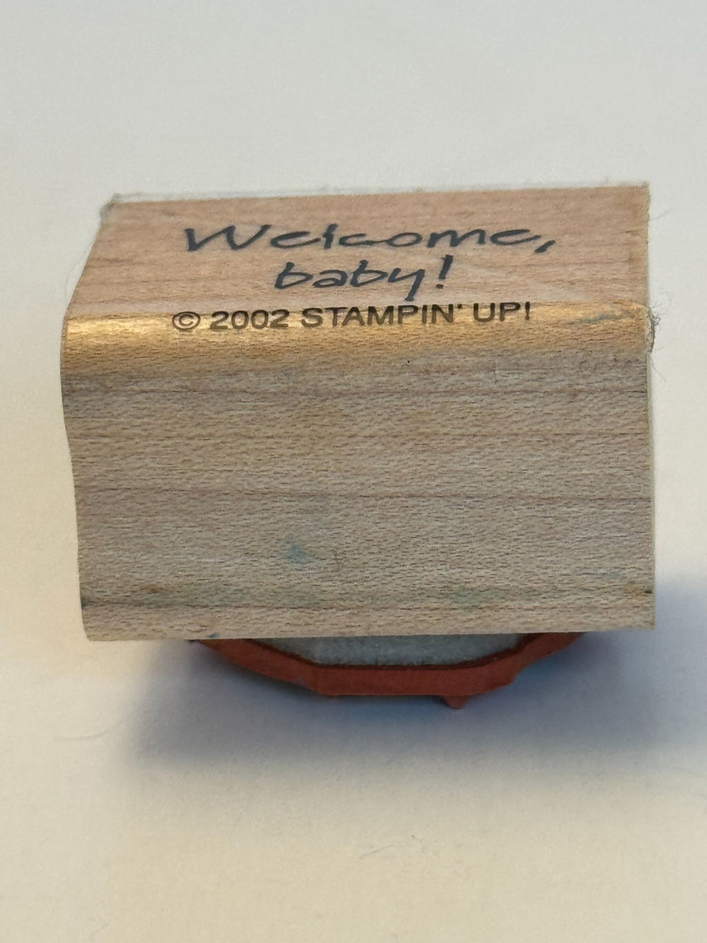 Stampin Up Rubber Stamp Welcome Baby Shower Card Making Words Sentiment Craft