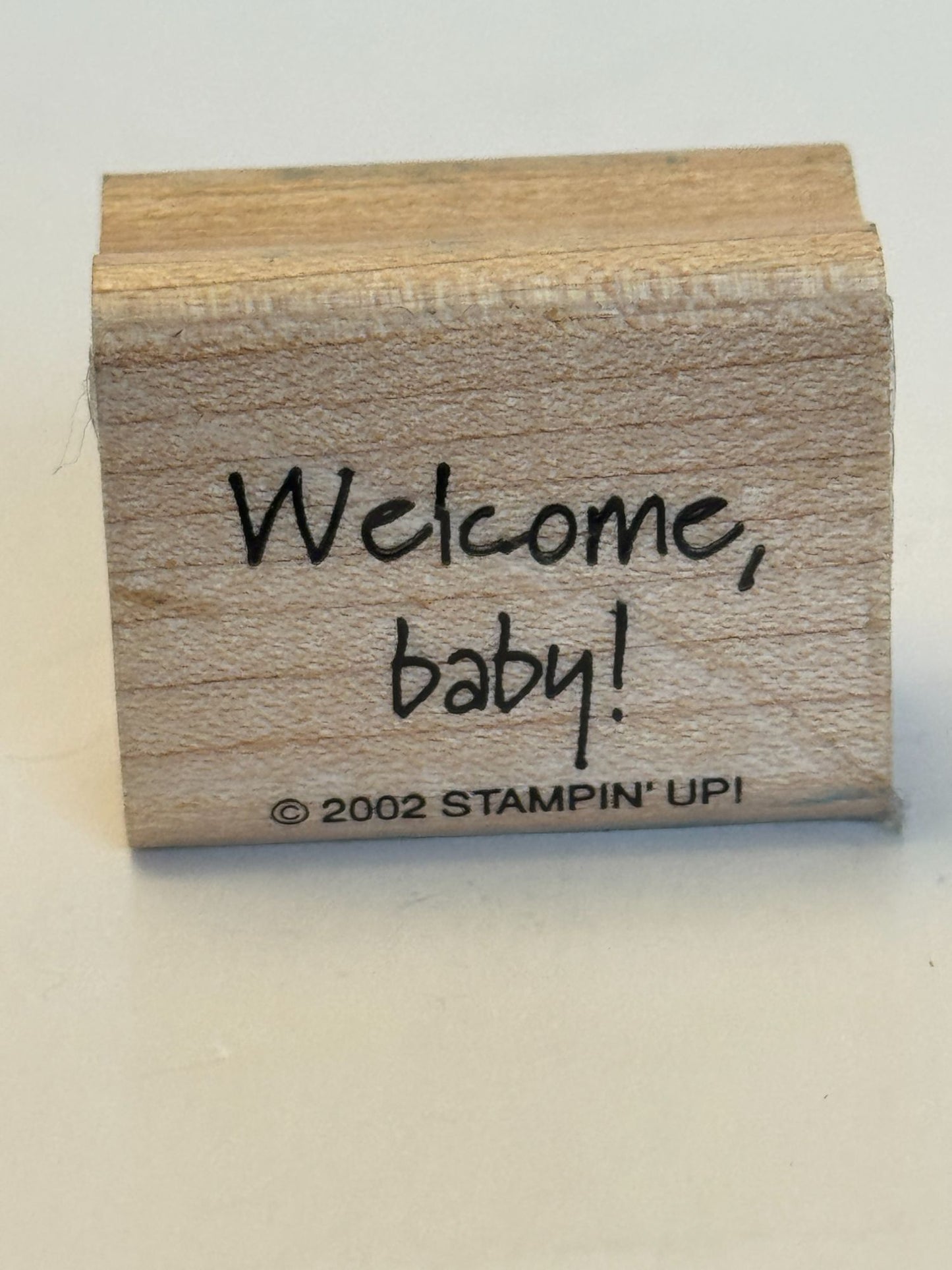 Stampin Up Rubber Stamp Welcome Baby Shower Card Making Words Sentiment Craft