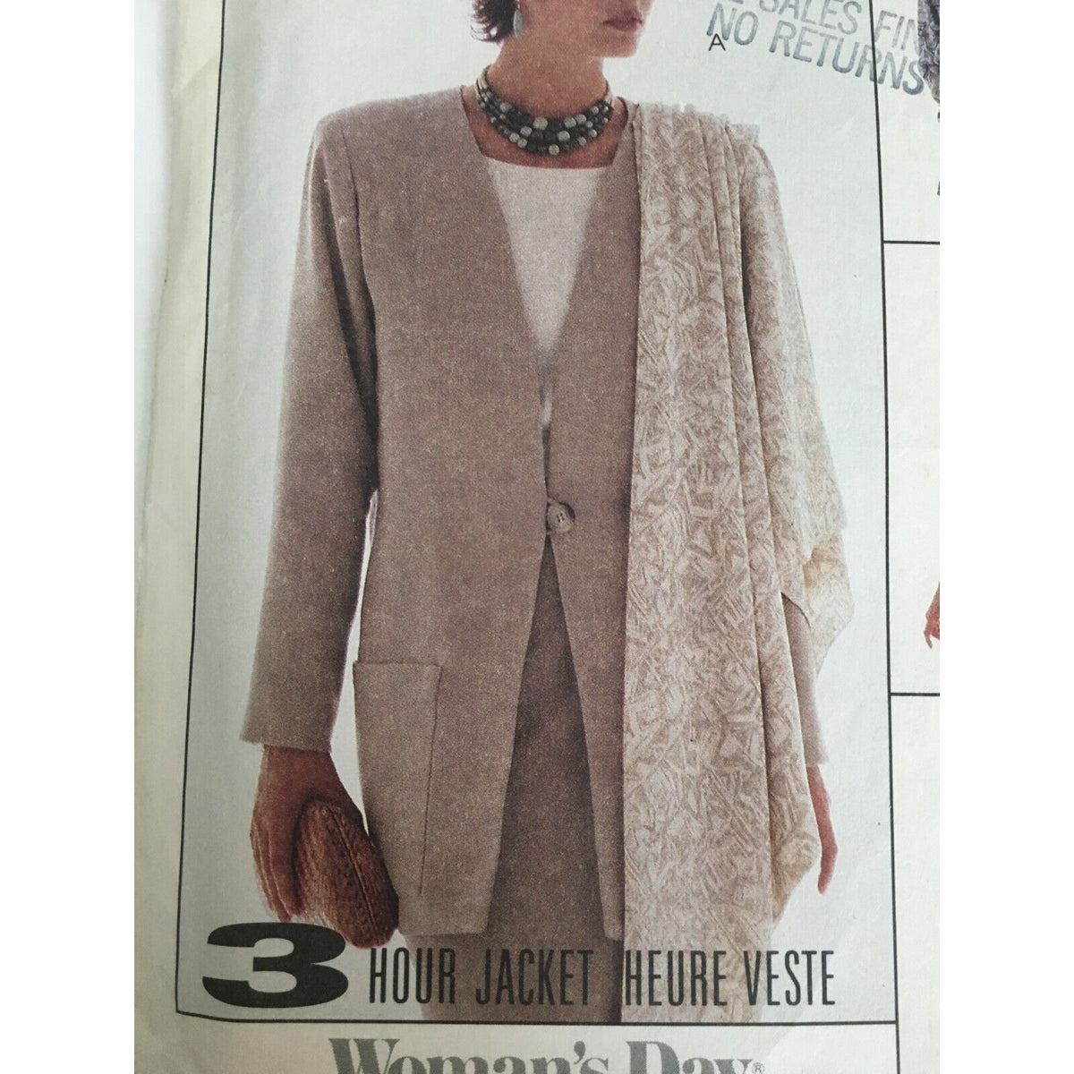 McCalls Sewing Pattern 6927 Unlined Jackets Scarf Career Work Style 10-14 Uncut