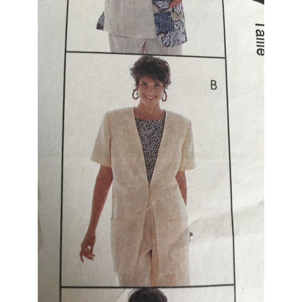 McCalls Sewing Pattern 6927 Unlined Jackets Scarf Career Work Style 10-14 Uncut