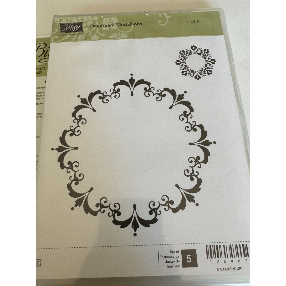 Stampin Up Cling Stamp Daydream Medallions Set 1 & 2 Framelits Dies Floral Frame