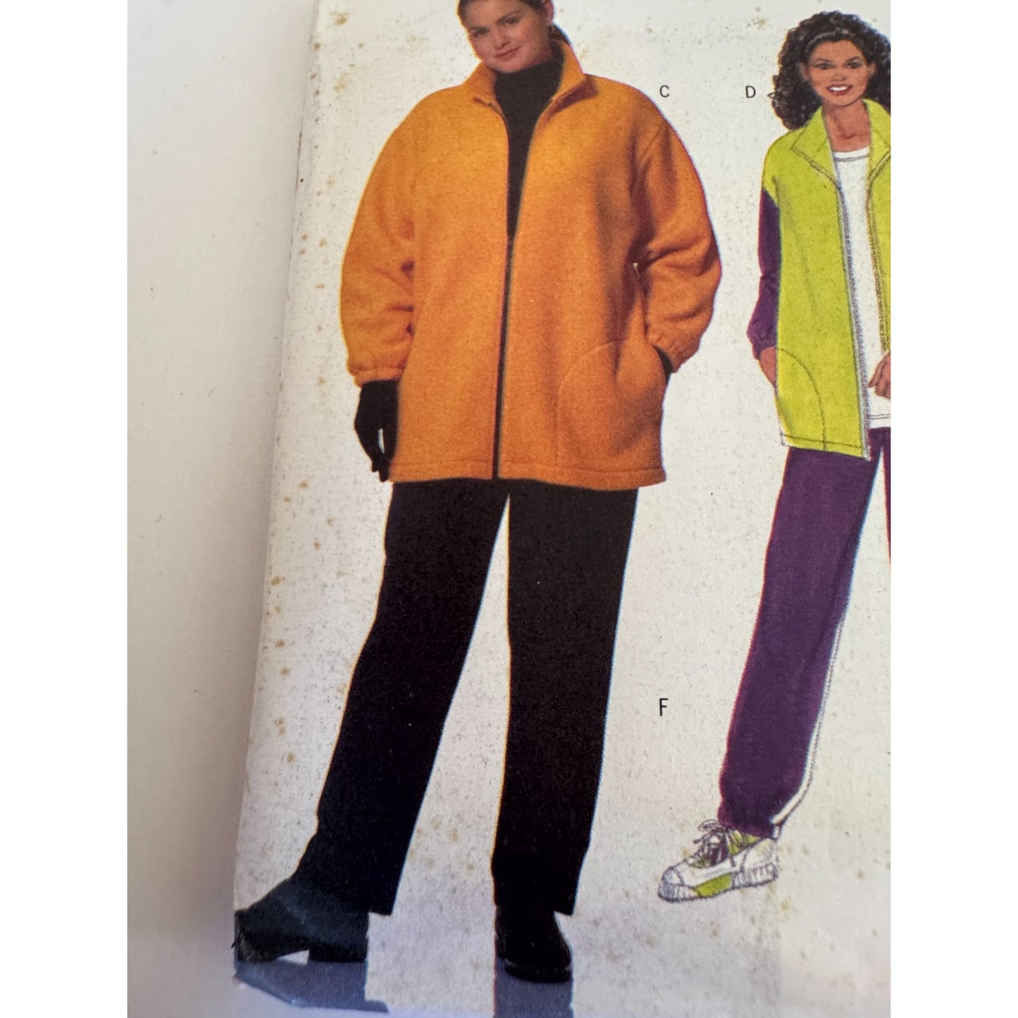 Vintage 90s Tracksuit Sewing Pattern Butterick 5890 Jacket Vest Pants Athleisure Pattern 16W-20W Uncut