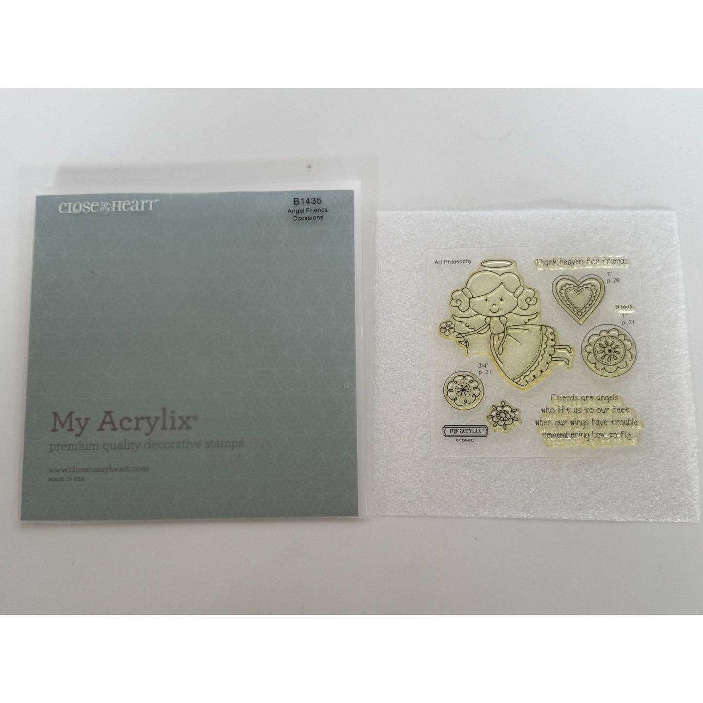CTMH My Acrylix Acrylic Stamp Set Angel Friends Friendship Thank Heaven B1435