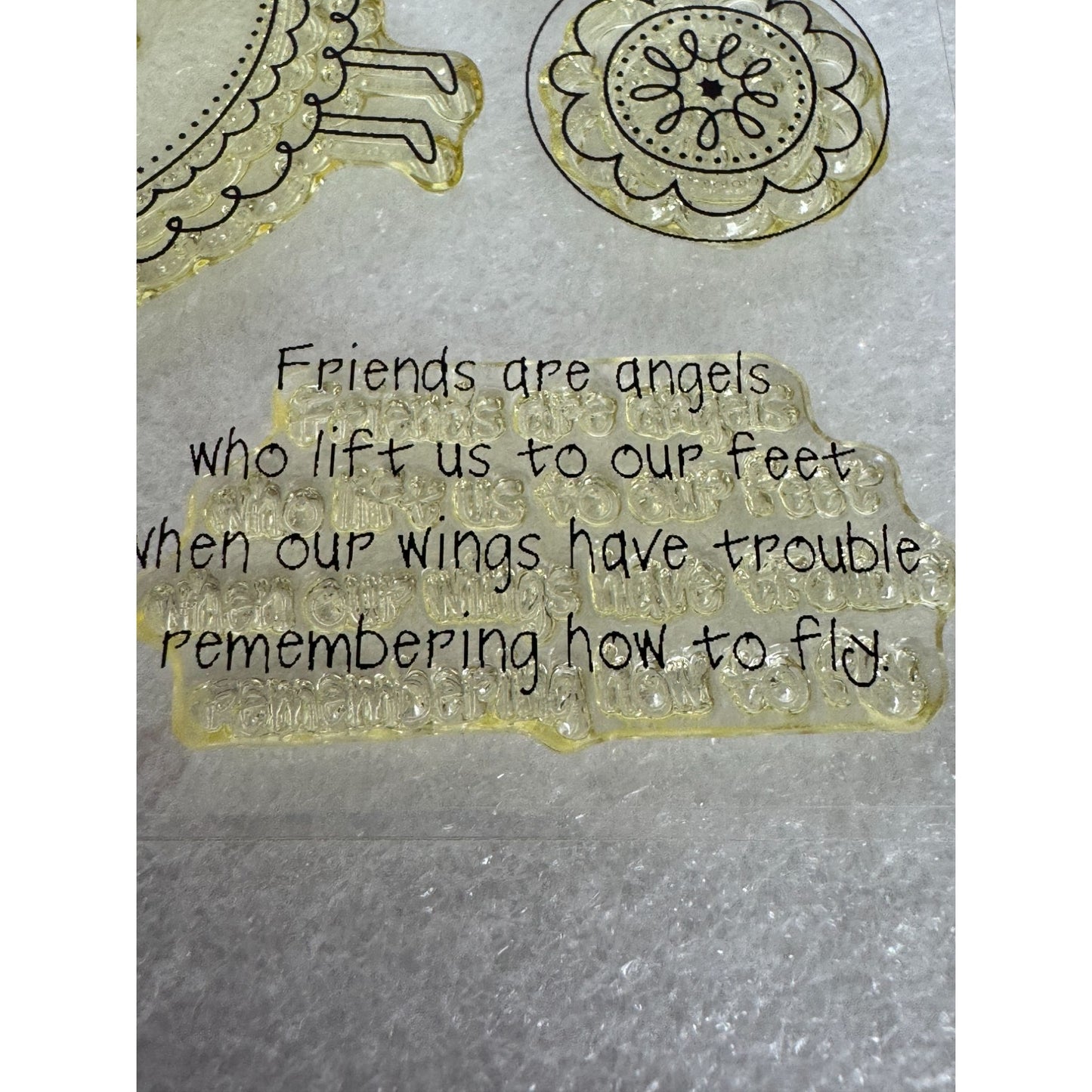 CTMH My Acrylix Acrylic Stamp Set Angel Friends Friendship Thank Heaven B1435