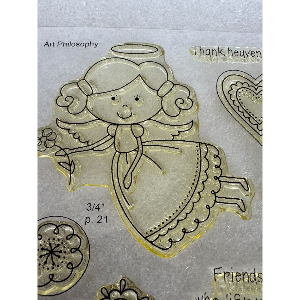CTMH My Acrylix Acrylic Stamp Set Angel Friends Friendship Thank Heaven B1435