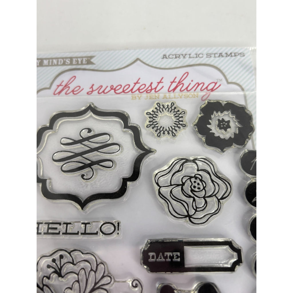 My Minds Eye The Sweetest Thing Clear Acrylic Stamps Set Hello On This Day Date