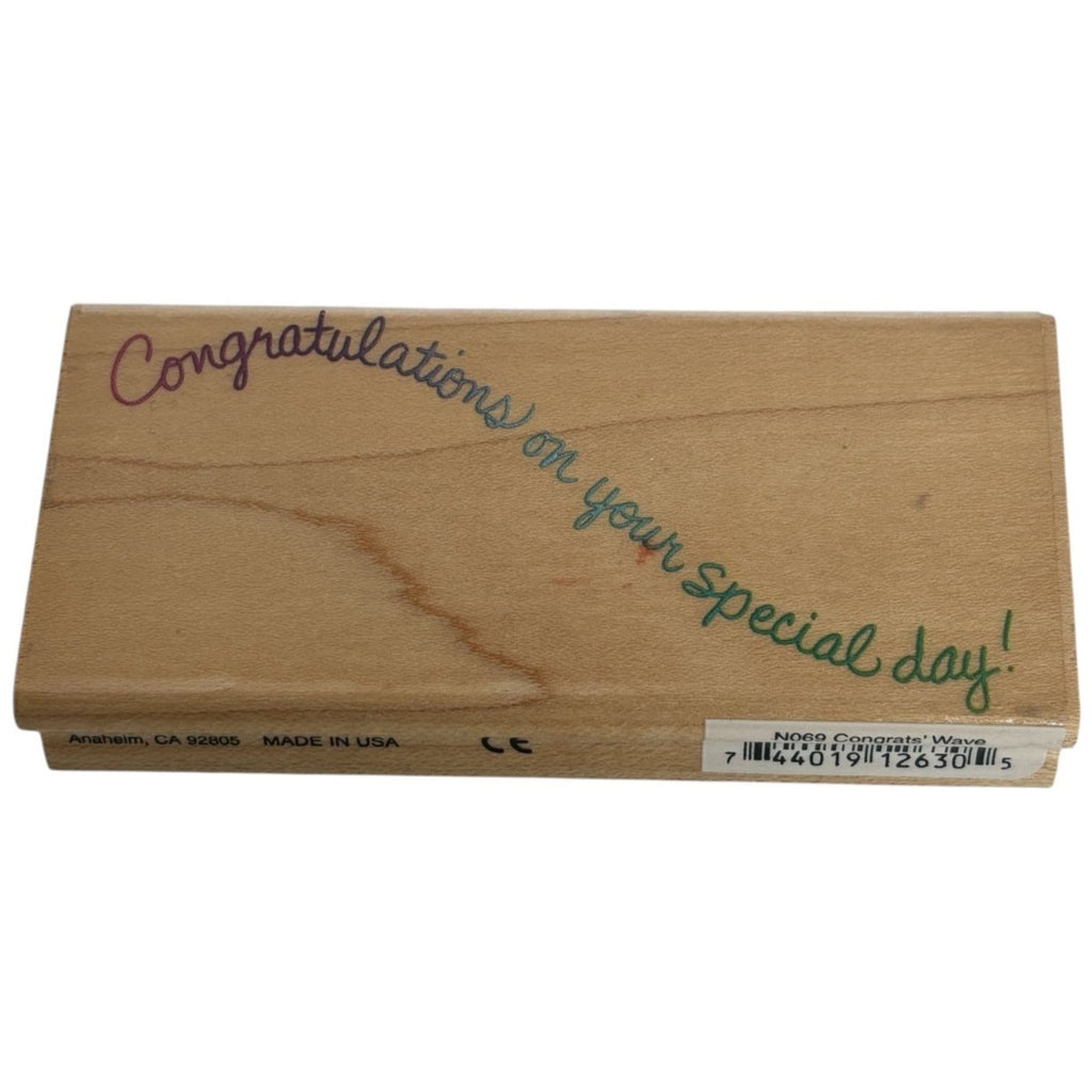 Stampendous Rubber Stamp Congratulations On Your Special Day Congrats Wave Words