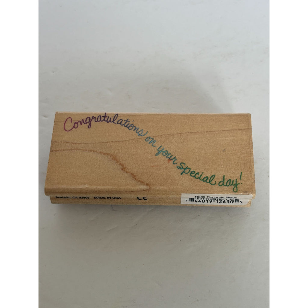 Stampendous Rubber Stamp Congratulations On Your Special Day Congrats Wave Words