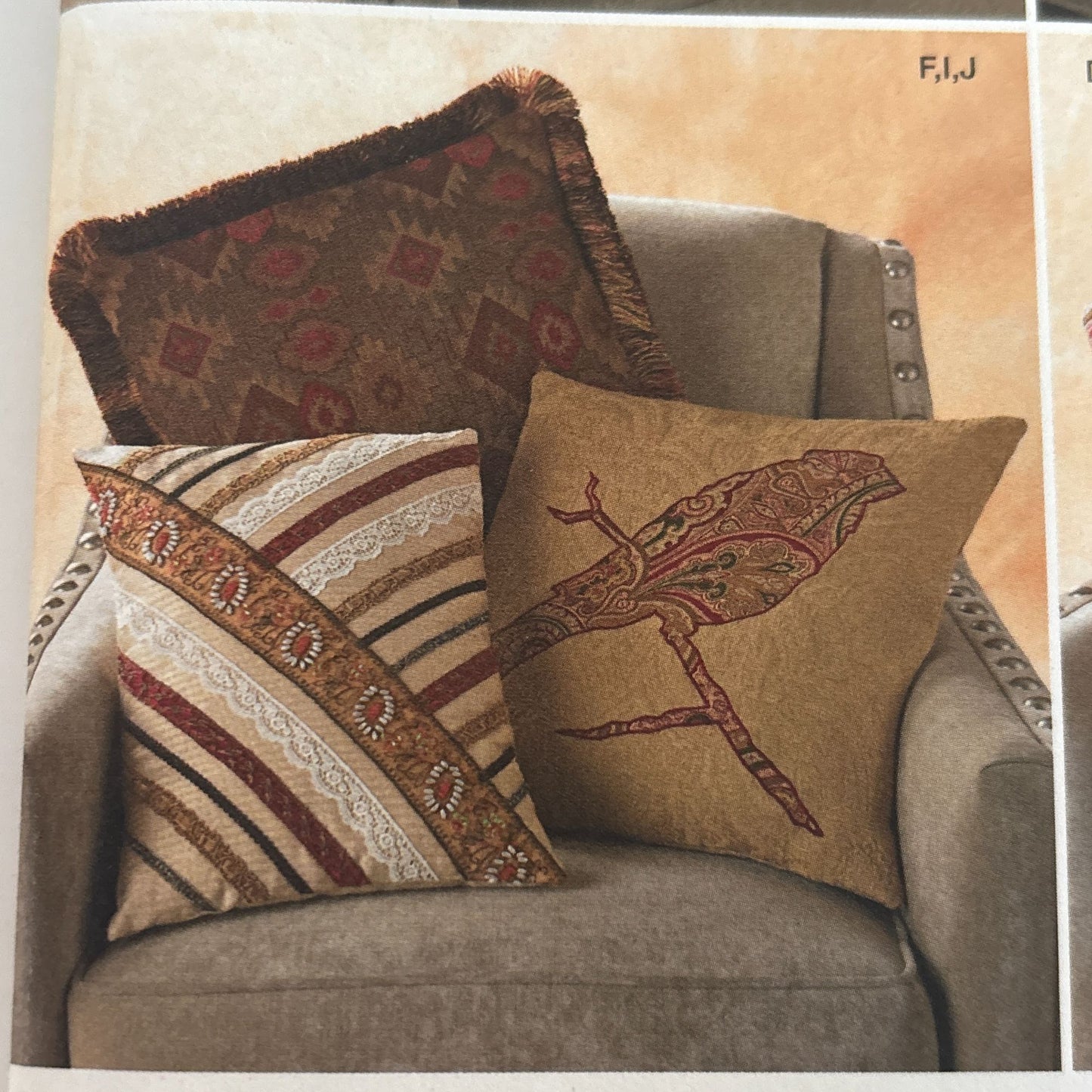 Simplicity Sewing Pattern 1633 Living Room Chair Pillows Square Home Decor Uncut