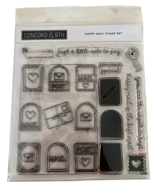 Concord and 9th Clear Stamps Happy Snail Mail Mailbox Letter Writing Cardmaking