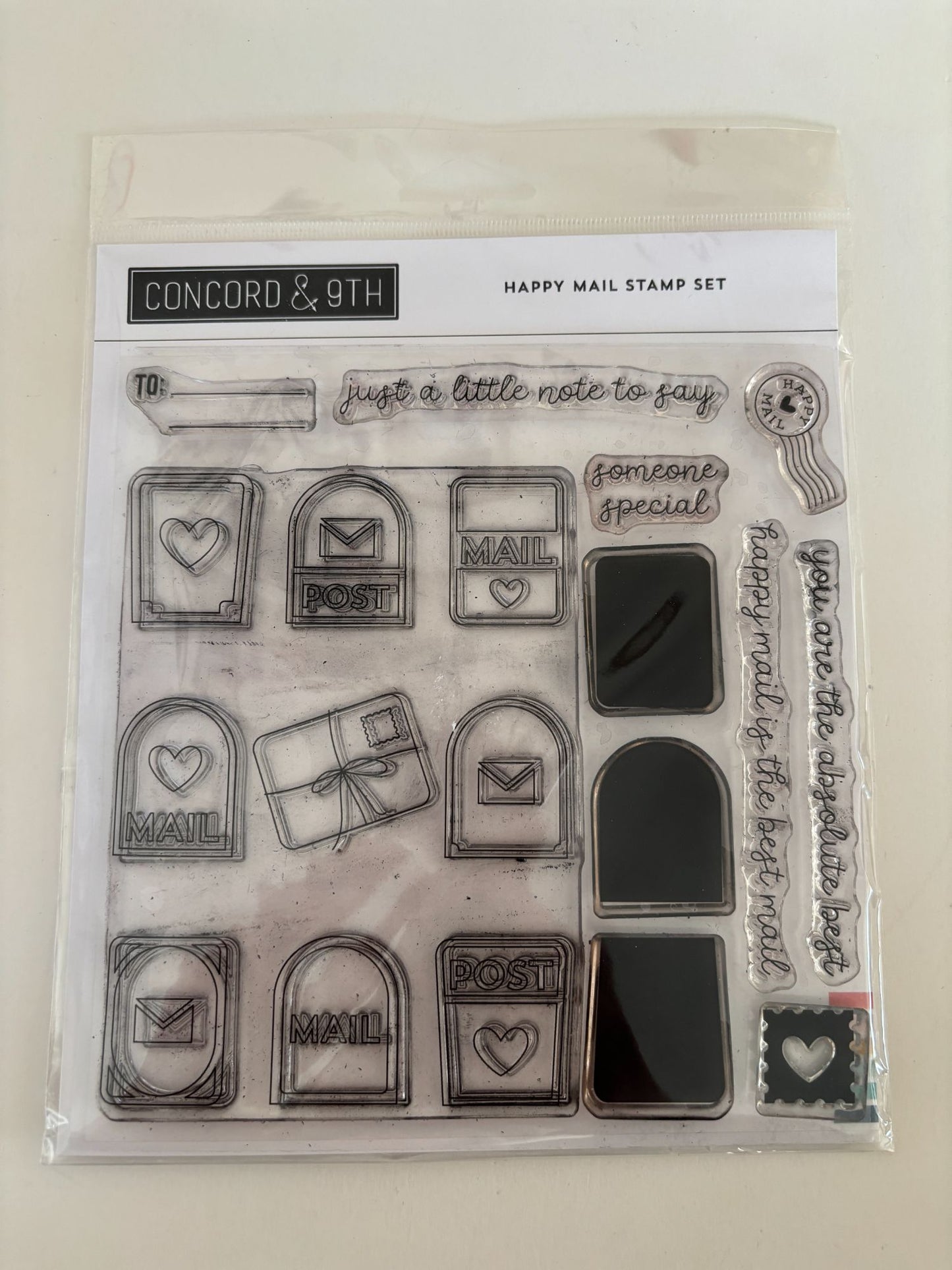 Concord and 9th Clear Stamps Happy Snail Mail Mailbox Letter Writing Cardmaking