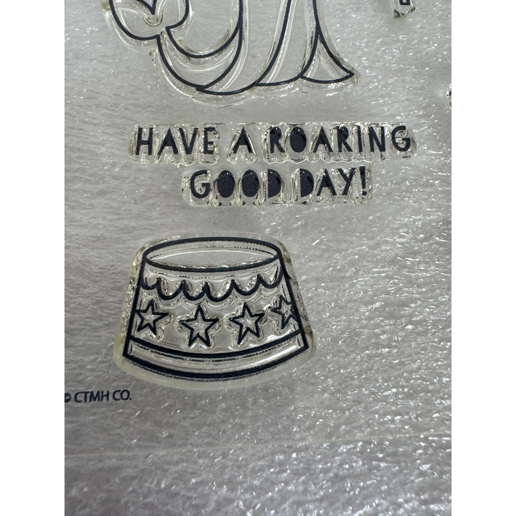CTMH My Acrylix Acrylic Stamp Set Circus Birthday Card Making Banner Flag Seal