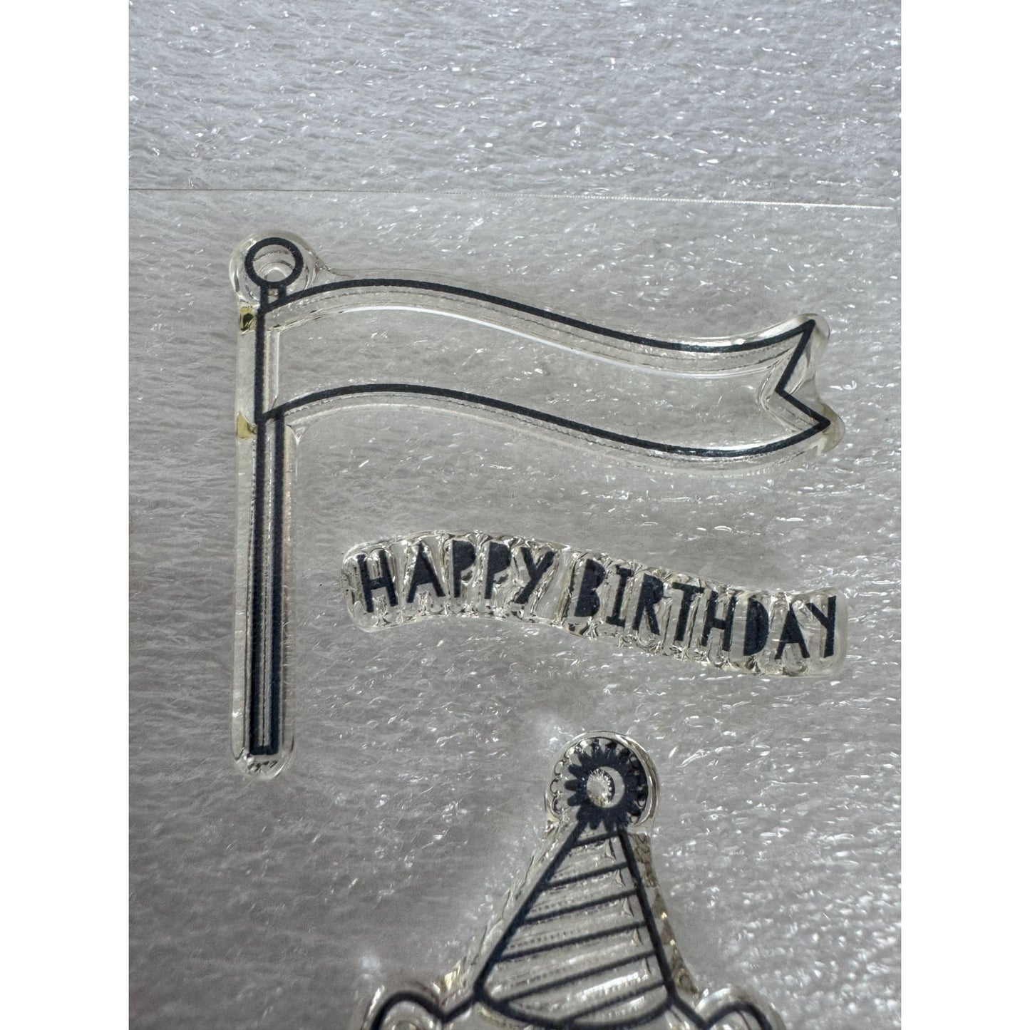 CTMH My Acrylix Acrylic Stamp Set Circus Birthday Card Making Banner Flag Seal
