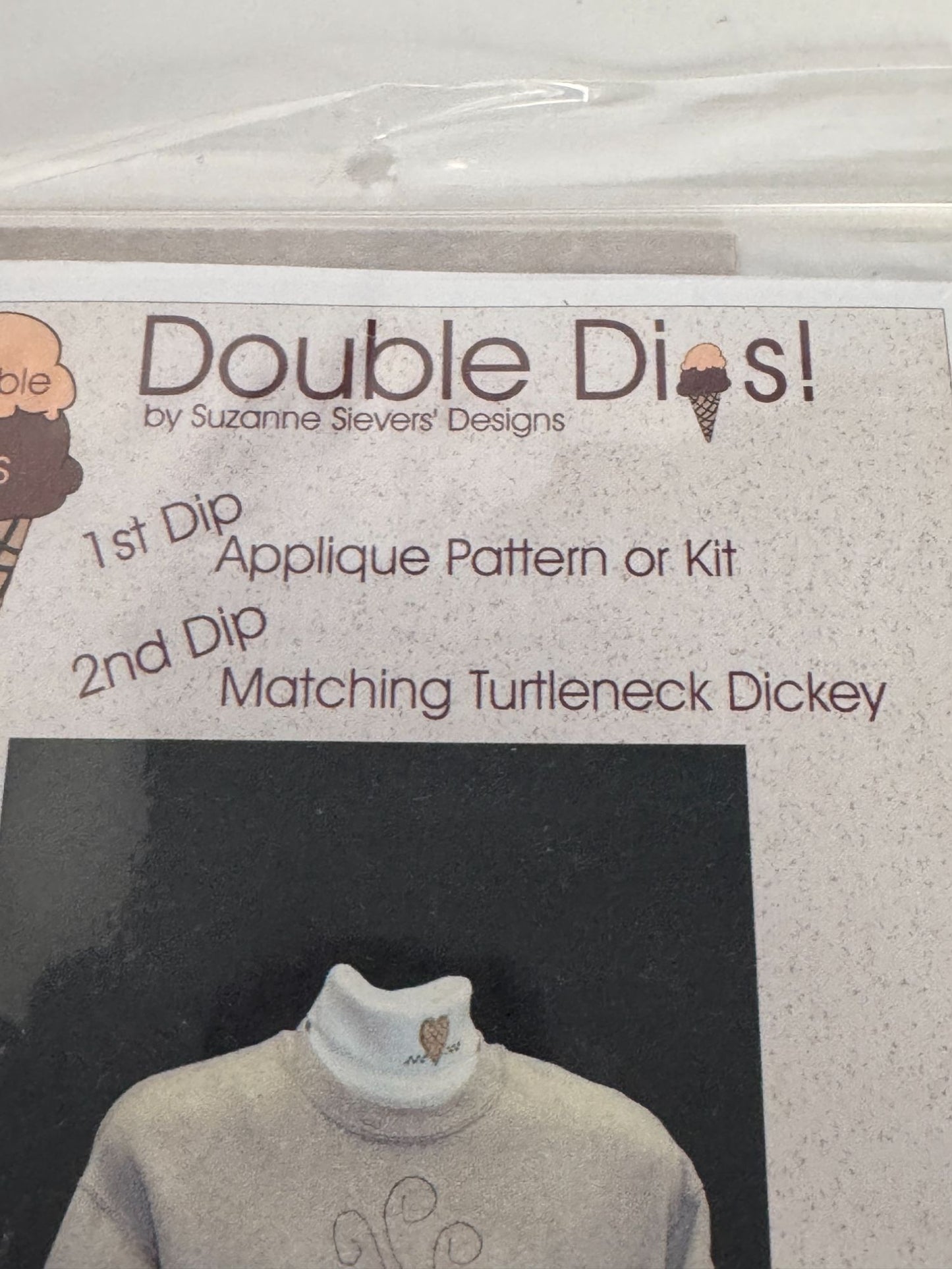 Double Dips Quilting Applique Pattern Coffee Kit Sweatshirt Turtleneck Dickey