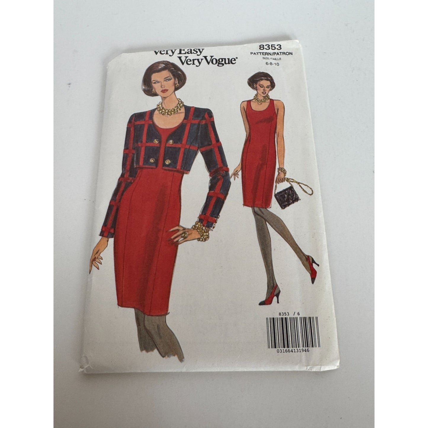 Vogue Sewing Pattern 8353 Misses Career Jacket and Dress Sizes 6 8 10 Easy Uncut