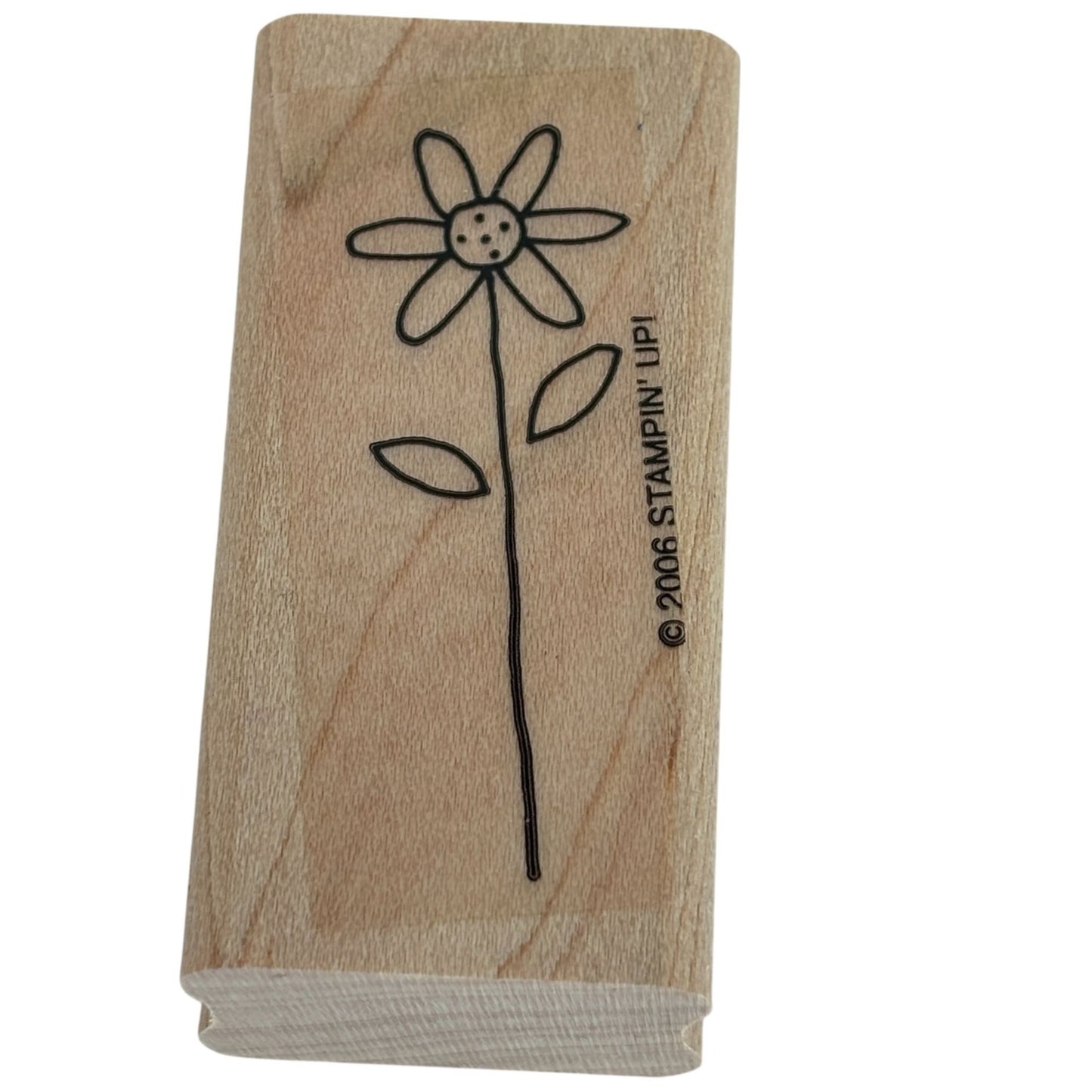 Stampin Up Wood Mounted Rubber Stamp Daisy Flower Long Stem Garden Card Making
