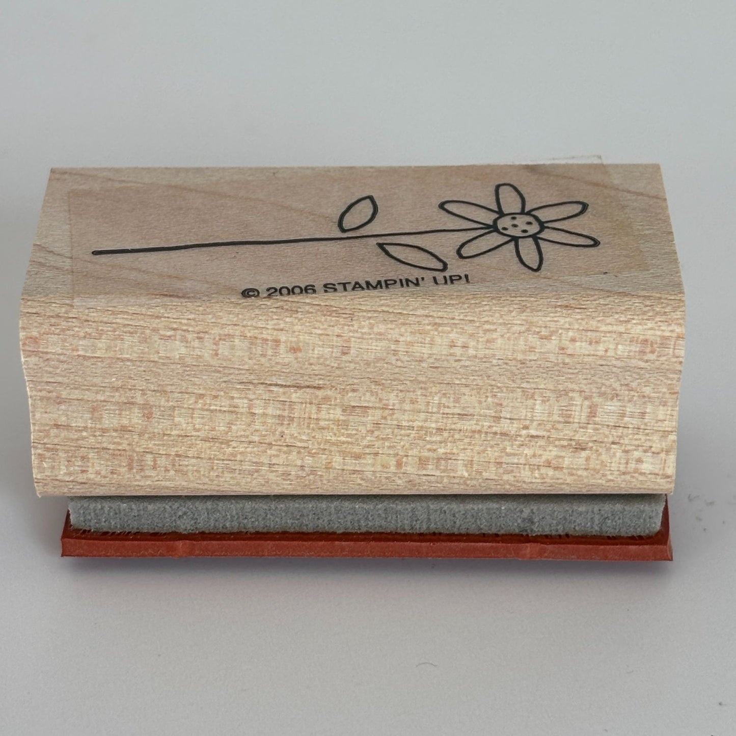 Stampin Up Wood Mounted Rubber Stamp Daisy Flower Long Stem Garden Card Making