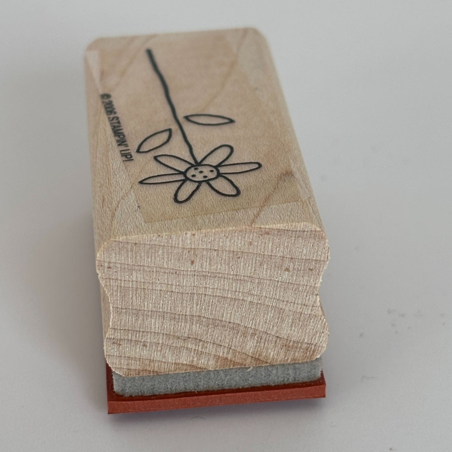 Stampin Up Wood Mounted Rubber Stamp Daisy Flower Long Stem Garden Card Making