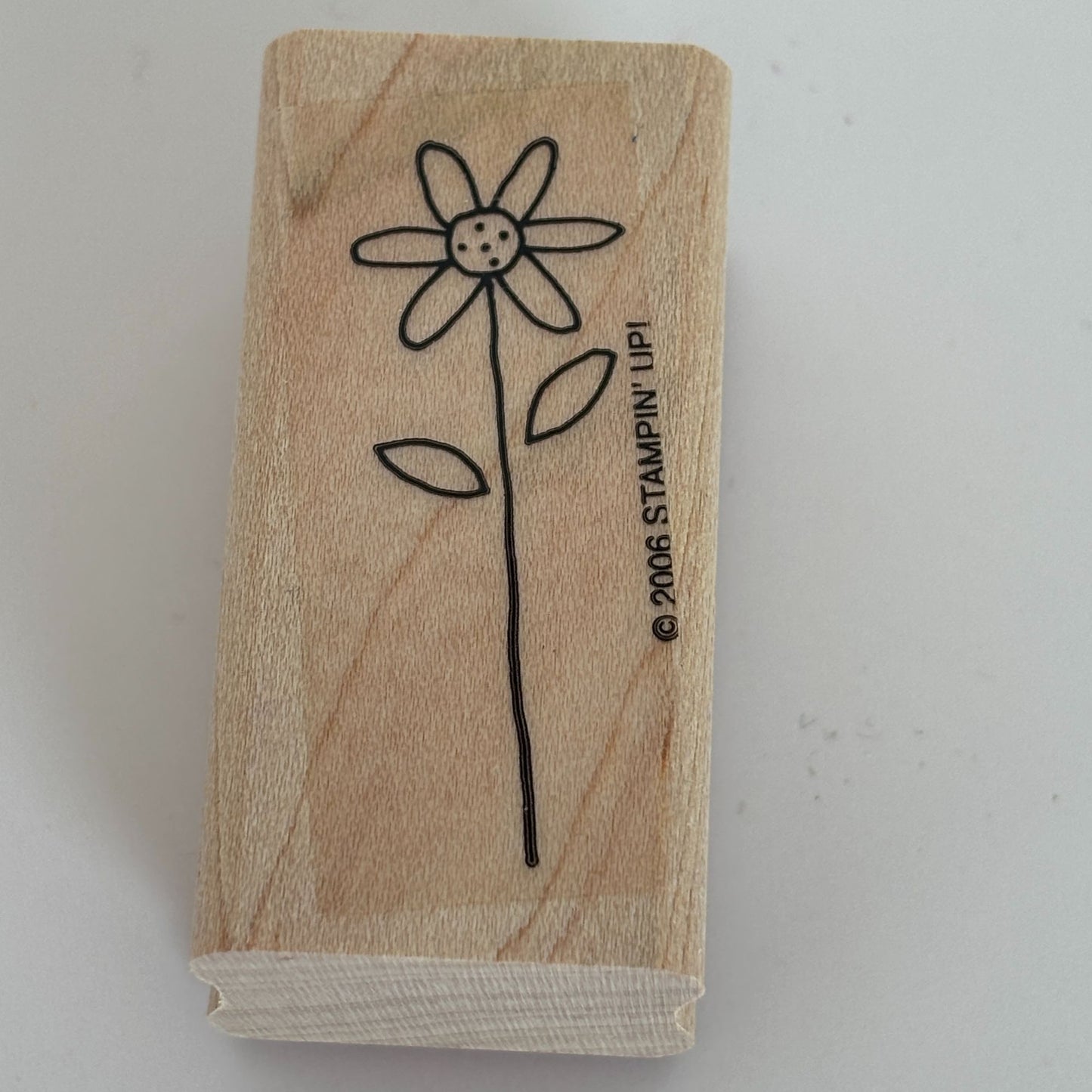 Stampin Up Wood Mounted Rubber Stamp Daisy Flower Long Stem Garden Card Making