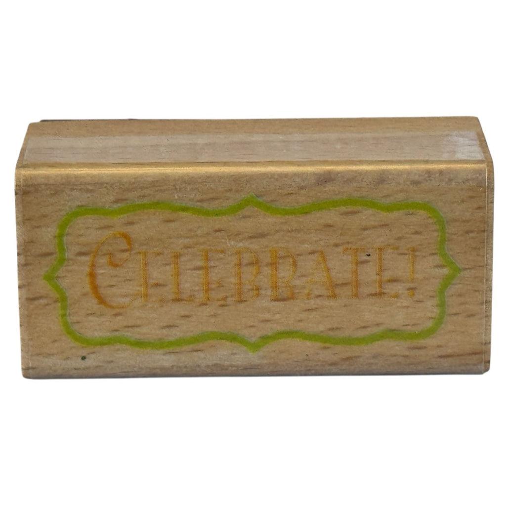 Celebrate Rubber Stamp Card Making Sentiment Words Wood Mounted Craft Tool