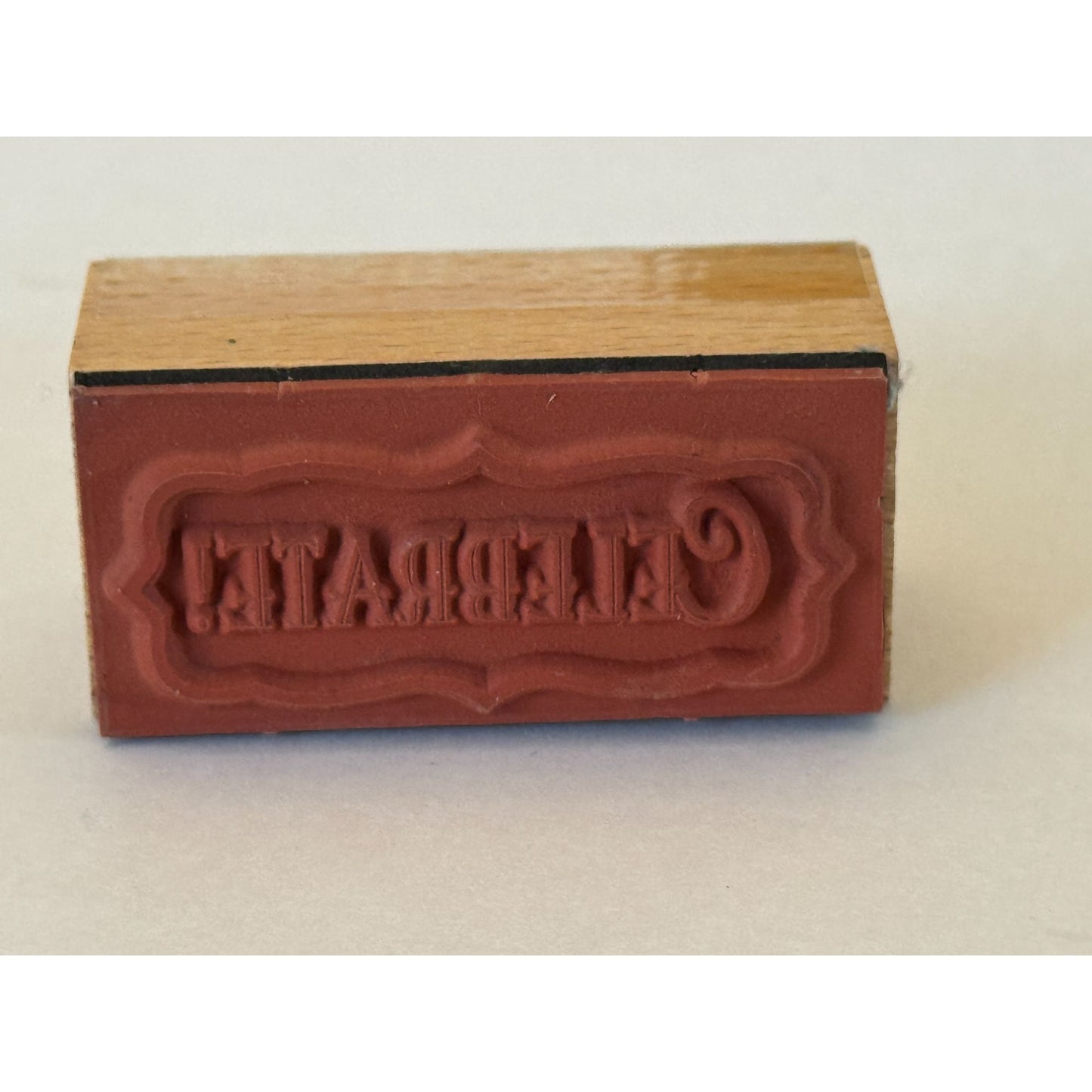 Celebrate Rubber Stamp Card Making Sentiment Words Wood Mounted Craft Tool