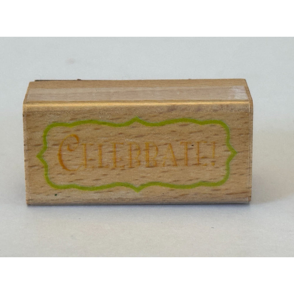 Celebrate Rubber Stamp Card Making Sentiment Words Wood Mounted Craft Tool