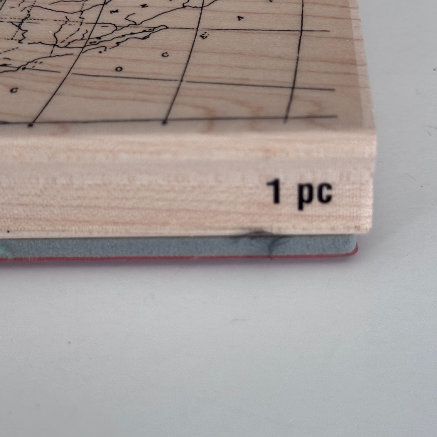 Recollections Wood Rubber Stamp North America Map Travel Journal Vintage Explorer Cardmaking Large Big