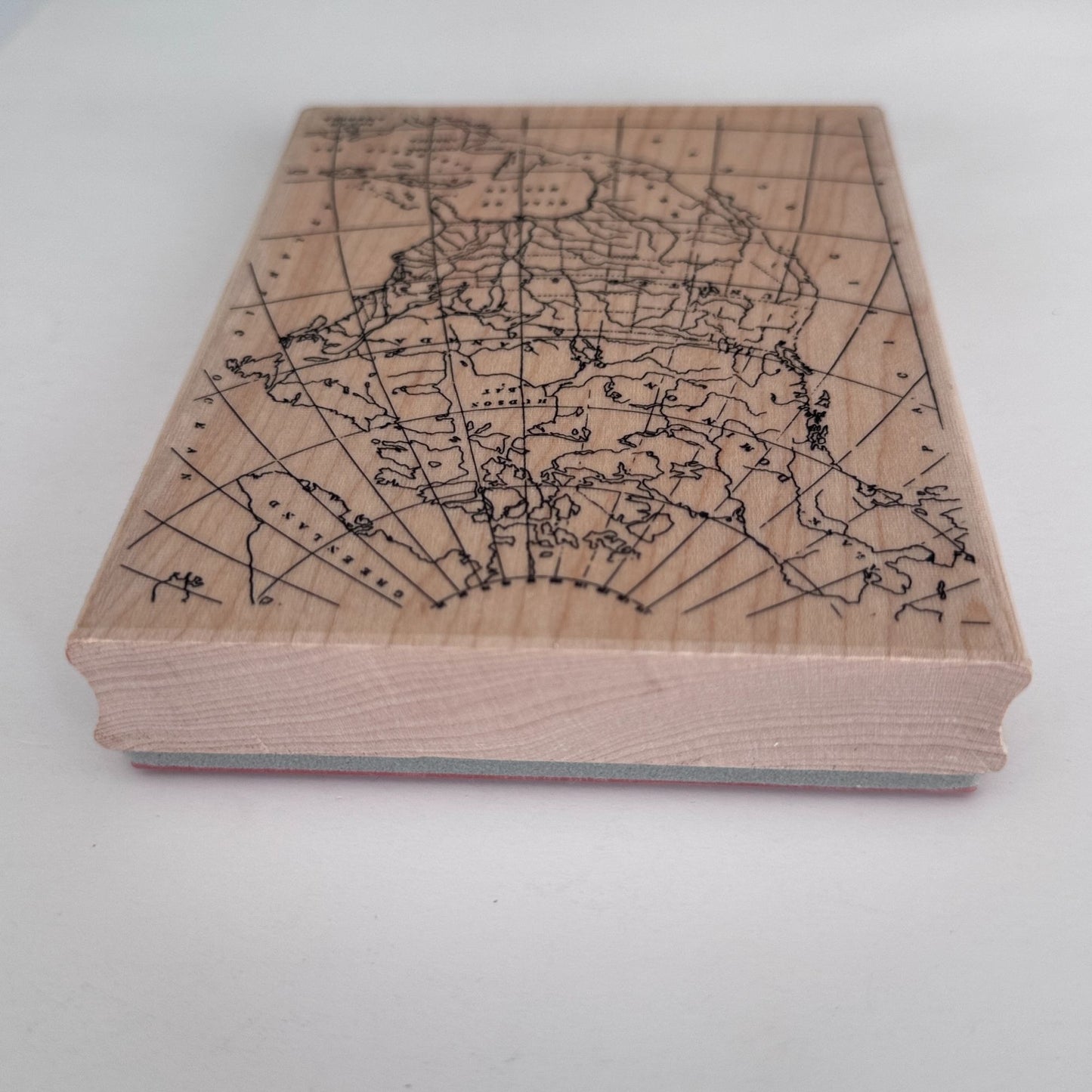 Recollections Wood Rubber Stamp North America Map Travel Journal Vintage Explorer Cardmaking Large Big
