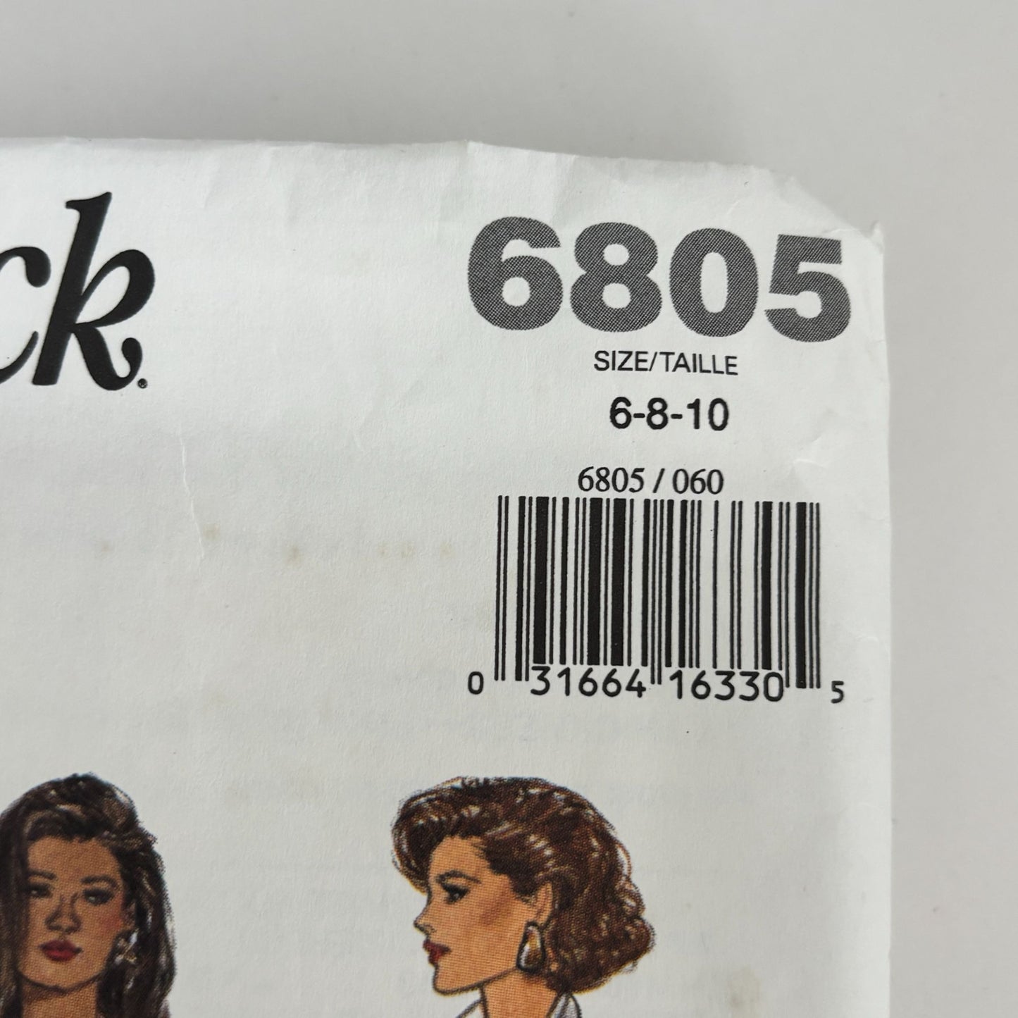 Butterick Sewing Pattern 6805 Straight Pencil Skirt Midi Corporate Core 1990s Minimalist 6-10 Uncut