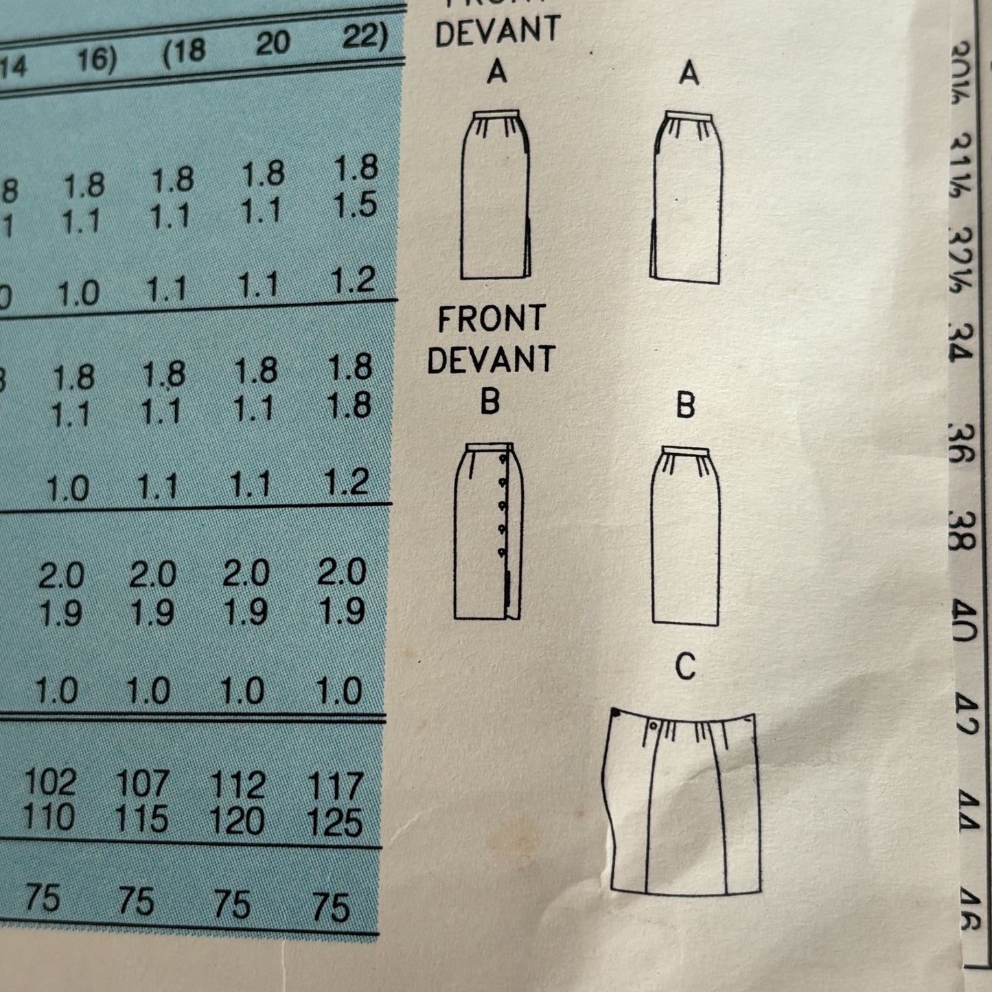 Butterick Sewing Pattern 6805 Straight Pencil Skirt Midi Corporate Core 1990s Minimalist 6-10 Uncut