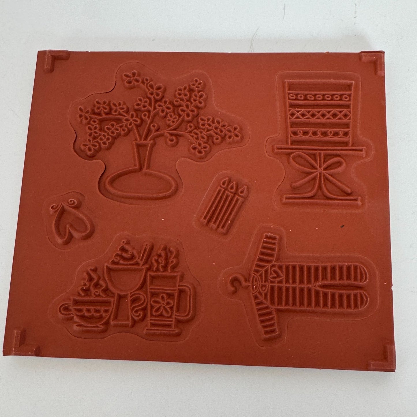 Stampin Up Rubber Stamp Set A Slice Of Life Coffee Cake Candles Flower Vase Baby