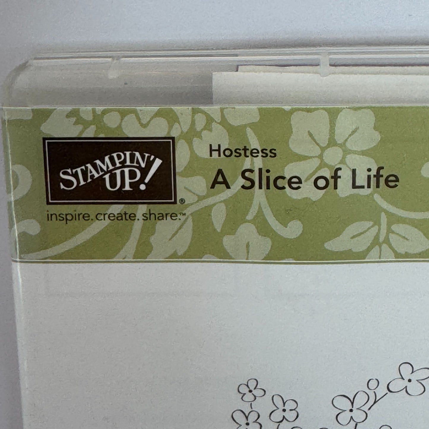 Stampin Up Rubber Stamp Set A Slice Of Life Coffee Cake Candles Flower Vase Baby